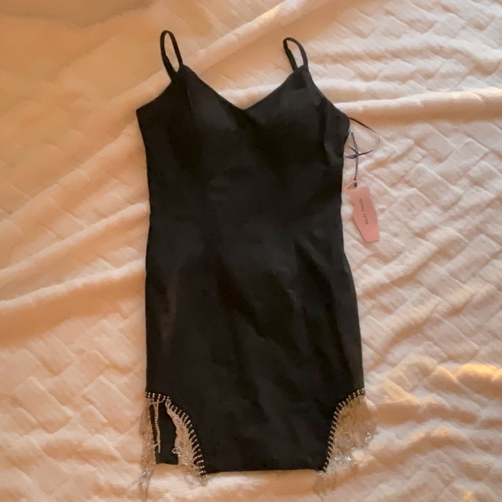 Little black dress with bling at the bottom